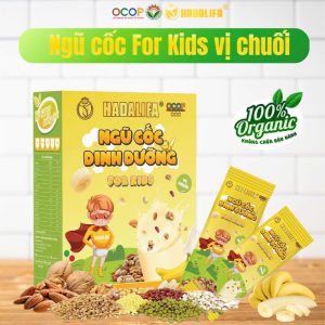 Ngũ cốc Hadalifa For Kids vị chuối (25g/gói, 22 gói/hộp)