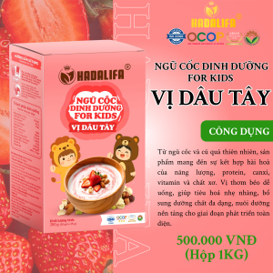 Ngũ Cốc Dinh Dưỡng For Kids Vị Dâu Tây (Hộp 1kg)